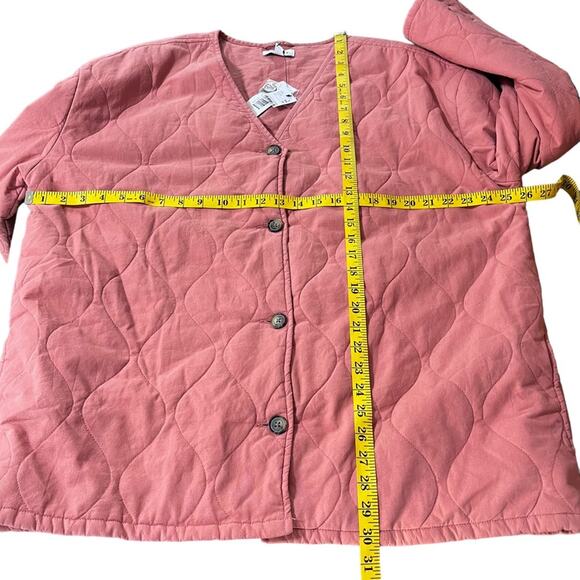 Topshop Washed Quilted Jacket Oversized Nwt Ovoid Pink Sz 12 L - Picture 8 of 10